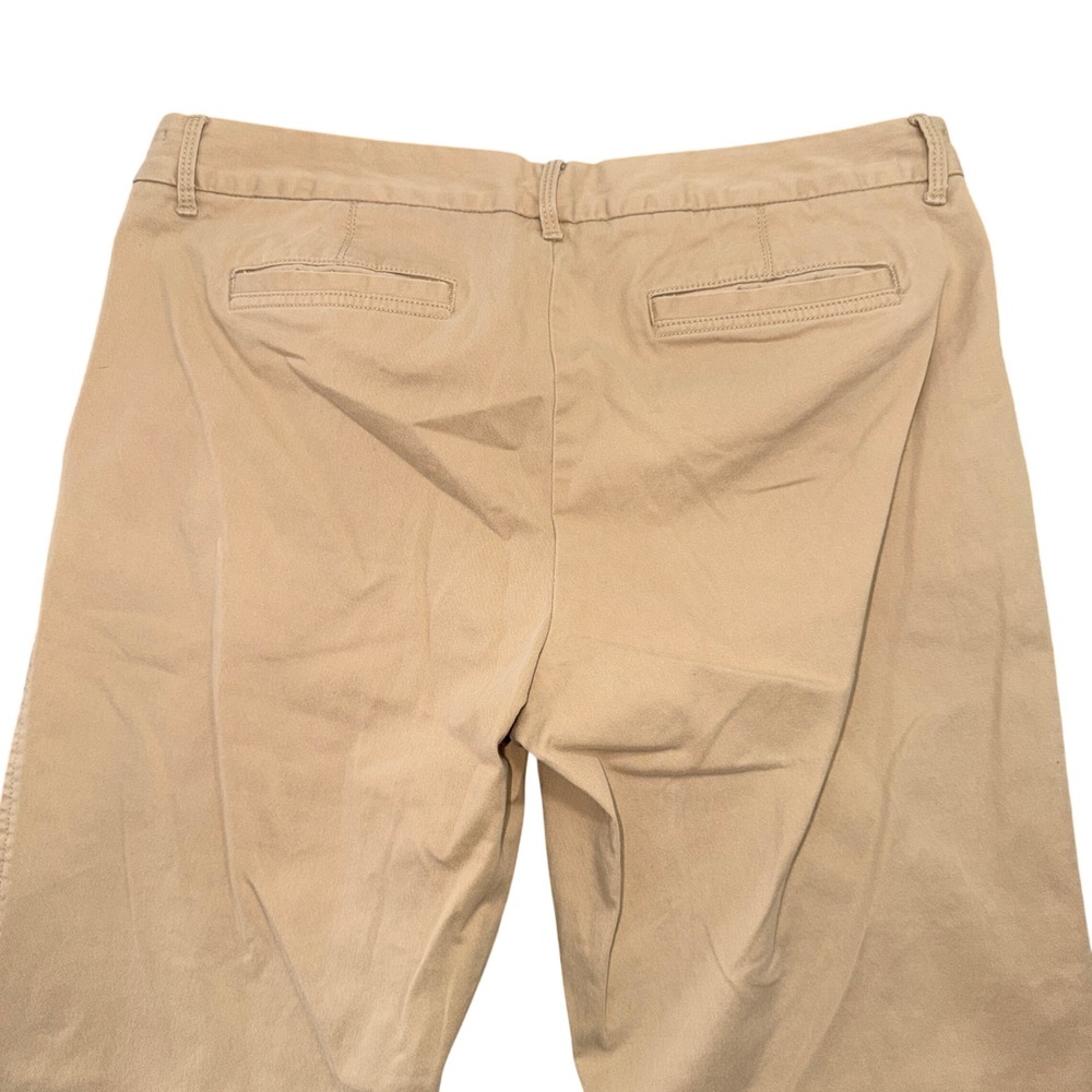 Old Navy Pixie Chino Pants Womens 12 Tan Khaki Mid Rise Straight Leg Stretch